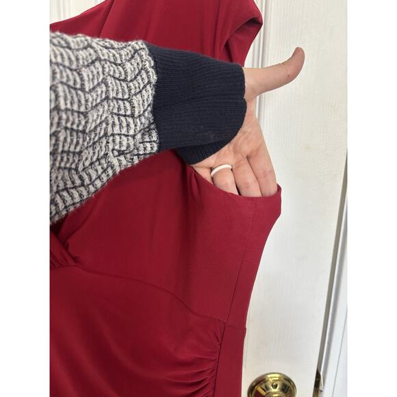 Lauren Ralph Lauren Dress Red Stretch Sleeveless Dress Size 14 Wedding Guest - Picture 6 of 6